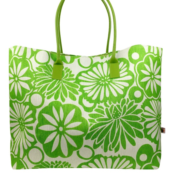 DEI Handbags - 6 for $20🌹 Lime floral tote bag